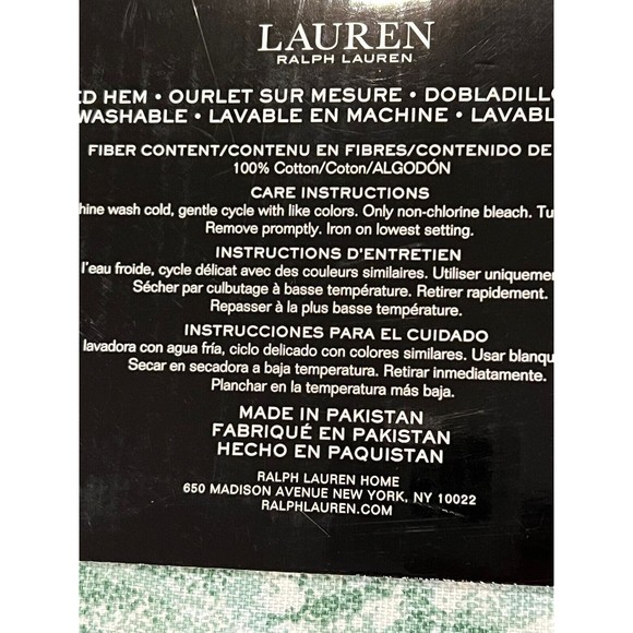 Ralph Lauren Cotton Fabric Shower Curtain Evergreen Trees Green Farmhouse 70x72 - Picture 5 of 6